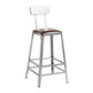 Armless Indoor Barstool Industrial Leather Counter Stool Brushed Silver 1 Piece Low Back Counter Stool(26"H) Clearhalo 'Bar Furniture' 'Bar Stools' 'bar_stools' 'furniture_bar_stools' 'Kitchen & Dining Furniture' 'kitchen&dining_furn' 'kitchen' 'kitchen_furn' Furniture' 4182804