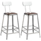 Armless Indoor Barstool Industrial Leather Counter Stool Brushed Silver Set of 2 Low Back Counter Stool(26"H) Clearhalo 'Bar Furniture' 'Bar Stools' 'bar_stools' 'furniture_bar_stools' 'Kitchen & Dining Furniture' 'kitchen&dining_furn' 'kitchen' 'kitchen_furn' Furniture' 4182805