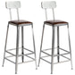 Armless Indoor Barstool Industrial Leather Counter Stool Brushed Silver Set of 2 Low Back Bar Stool(30"H) Clearhalo 'Bar Furniture' 'Bar Stools' 'bar_stools' 'furniture_bar_stools' 'Kitchen & Dining Furniture' 'kitchen&dining_furn' 'kitchen' 'kitchen_furn' Furniture' 4182808