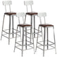 Armless Indoor Barstool Industrial Leather Counter Stool Brushed Silver Set of 4 Low Back Bar Stool(30"H) Clearhalo 'Bar Furniture' 'Bar Stools' 'bar_stools' 'furniture_bar_stools' 'Kitchen & Dining Furniture' 'kitchen&dining_furn' 'kitchen' 'kitchen_furn' Furniture' 4182809