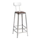Armless Indoor Barstool Industrial Leather Counter Stool Brushed Silver 1 Piece Low Back Bar Stool(31"H) Clearhalo 'Bar Furniture' 'Bar Stools' 'bar_stools' 'furniture_bar_stools' 'Kitchen & Dining Furniture' 'kitchen&dining_furn' 'kitchen' 'kitchen_furn' Furniture' 4182810