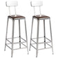 Armless Indoor Barstool Industrial Leather Counter Stool Brushed Silver Set of 2 Low Back Bar Stool(31"H) Clearhalo 'Bar Furniture' 'Bar Stools' 'bar_stools' 'furniture_bar_stools' 'Kitchen & Dining Furniture' 'kitchen&dining_furn' 'kitchen' 'kitchen_furn' Furniture' 4182811
