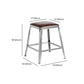 Armless Indoor Barstool Industrial Leather Counter Stool Brushed Silver Clearhalo 'Bar Furniture' 'Bar Stools' 'bar_stools' 'furniture_bar_stools' 'Kitchen & Dining Furniture' 'kitchen&dining_furn' 'kitchen' 'kitchen_furn' Furniture' 4182813