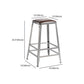 Armless Indoor Barstool Industrial Leather Counter Stool Brushed Silver Clearhalo 'Bar Furniture' 'Bar Stools' 'bar_stools' 'furniture_bar_stools' 'Kitchen & Dining Furniture' 'kitchen&dining_furn' 'kitchen' 'kitchen_furn' Furniture' 4182814