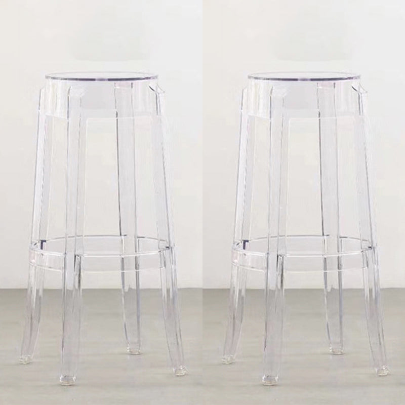 Nordic Style 30-inch Barstool Transparent Plastic Bar Stool for Dinning Room Clear Set of 2 Clearhalo 'Bar Furniture' 'Bar Stools' 'bar_stools' 'furniture_bar_stools' 'Kitchen & Dining Furniture' 'kitchen&dining_furn' 'kitchen' 'kitchen_furn' Furniture' 4182823