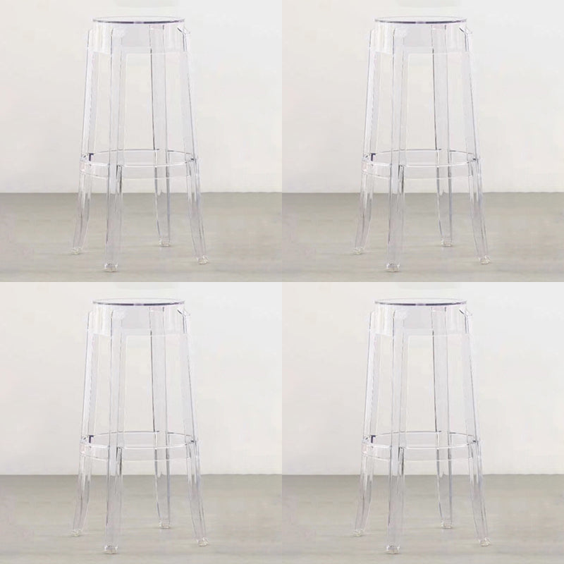Nordic Style 30-inch Barstool Transparent Plastic Bar Stool for Dinning Room Clear Set of 4 Clearhalo 'Bar Furniture' 'Bar Stools' 'bar_stools' 'furniture_bar_stools' 'Kitchen & Dining Furniture' 'kitchen&dining_furn' 'kitchen' 'kitchen_furn' Furniture' 4182825