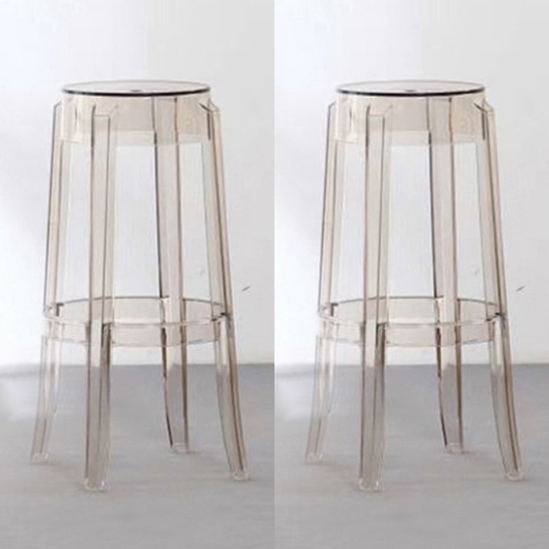 Nordic Style 30-inch Barstool Transparent Plastic Bar Stool for Dinning Room Amber Set of 2 Clearhalo 'Bar Furniture' 'Bar Stools' 'bar_stools' 'furniture_bar_stools' 'Kitchen & Dining Furniture' 'kitchen&dining_furn' 'kitchen' 'kitchen_furn' Furniture' 4182830
