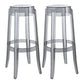 Nordic Style 30-inch Barstool Transparent Plastic Bar Stool for Dinning Room Smoke Gray Set of 2 Clearhalo 'Bar Furniture' 'Bar Stools' 'bar_stools' 'furniture_bar_stools' 'Kitchen & Dining Furniture' 'kitchen&dining_furn' 'kitchen' 'kitchen_furn' Furniture' 4182835