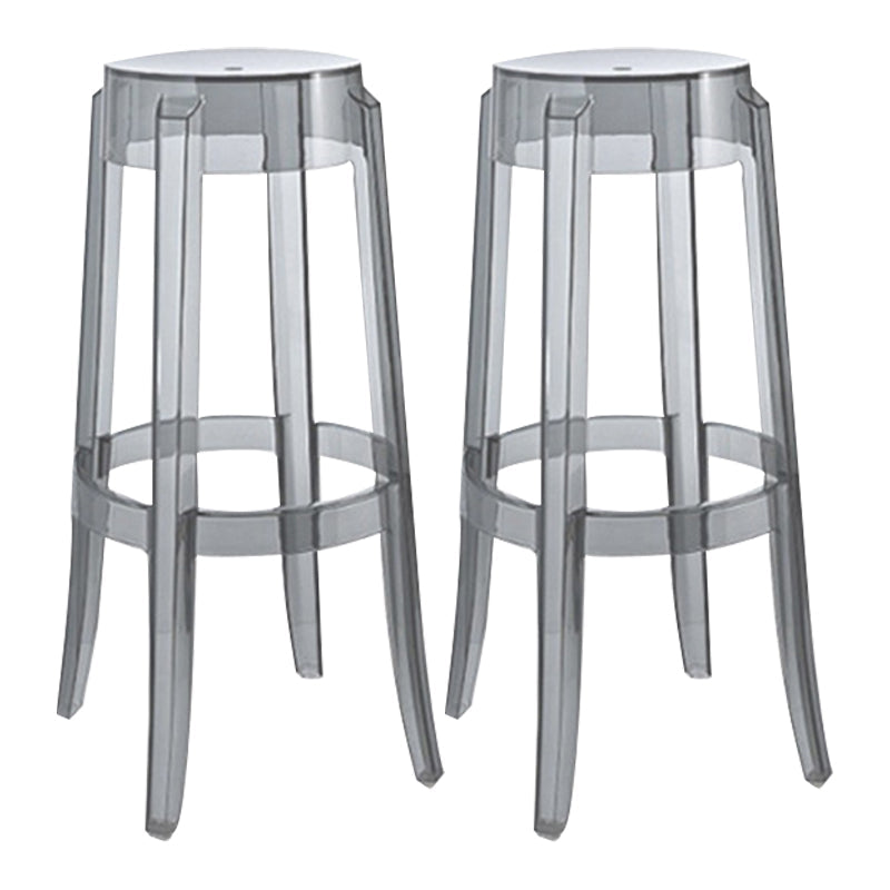 Nordic Style 30-inch Barstool Transparent Plastic Bar Stool for Dinning Room Smoke Gray Set of 2 Clearhalo 'Bar Furniture' 'Bar Stools' 'bar_stools' 'furniture_bar_stools' 'Kitchen & Dining Furniture' 'kitchen&dining_furn' 'kitchen' 'kitchen_furn' Furniture' 4182835