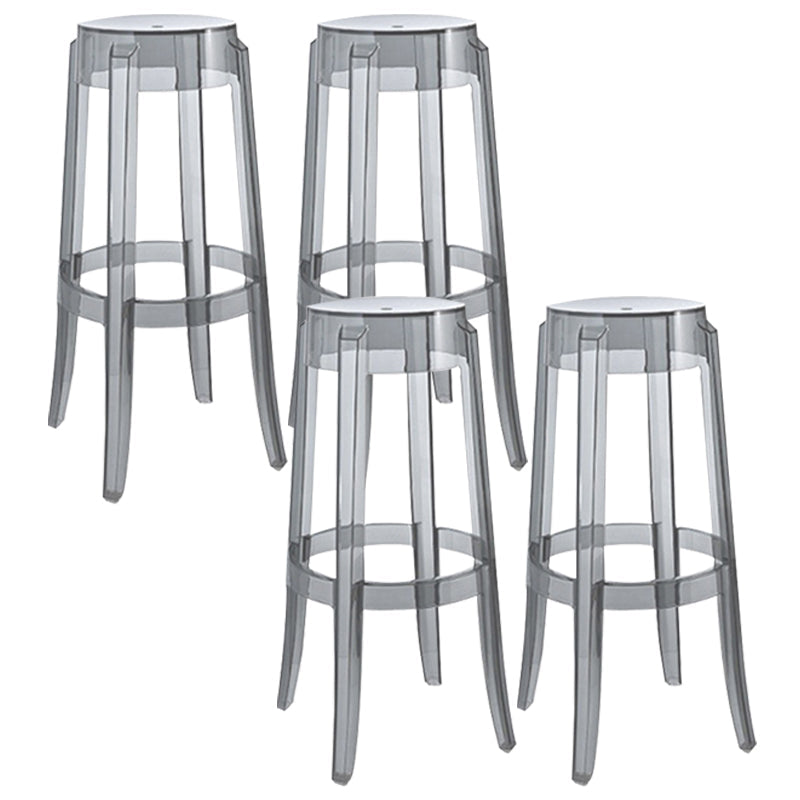 Nordic Style 30-inch Barstool Transparent Plastic Bar Stool for Dinning Room Smoke Gray Set of 4 Clearhalo 'Bar Furniture' 'Bar Stools' 'bar_stools' 'furniture_bar_stools' 'Kitchen & Dining Furniture' 'kitchen&dining_furn' 'kitchen' 'kitchen_furn' Furniture' 4182837