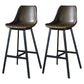 Modern Leather Seats Barstool Metal 4 Legs Base Bar Stool for Living Room Khaki Set of 2 Clearhalo 'Bar Furniture' 'Bar Stools' 'bar_stools' 'furniture_bar_stools' 'Kitchen & Dining Furniture' 'kitchen&dining_furn' 'kitchen' 'kitchen_furn' Furniture' 4182847