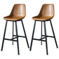 Modern Leather Seats Barstool Metal 4 Legs Base Bar Stool for Living Room Brown Set of 2 Clearhalo 'Bar Furniture' 'Bar Stools' 'bar_stools' 'furniture_bar_stools' 'Kitchen & Dining Furniture' 'kitchen&dining_furn' 'kitchen' 'kitchen_furn' Furniture' 4182851