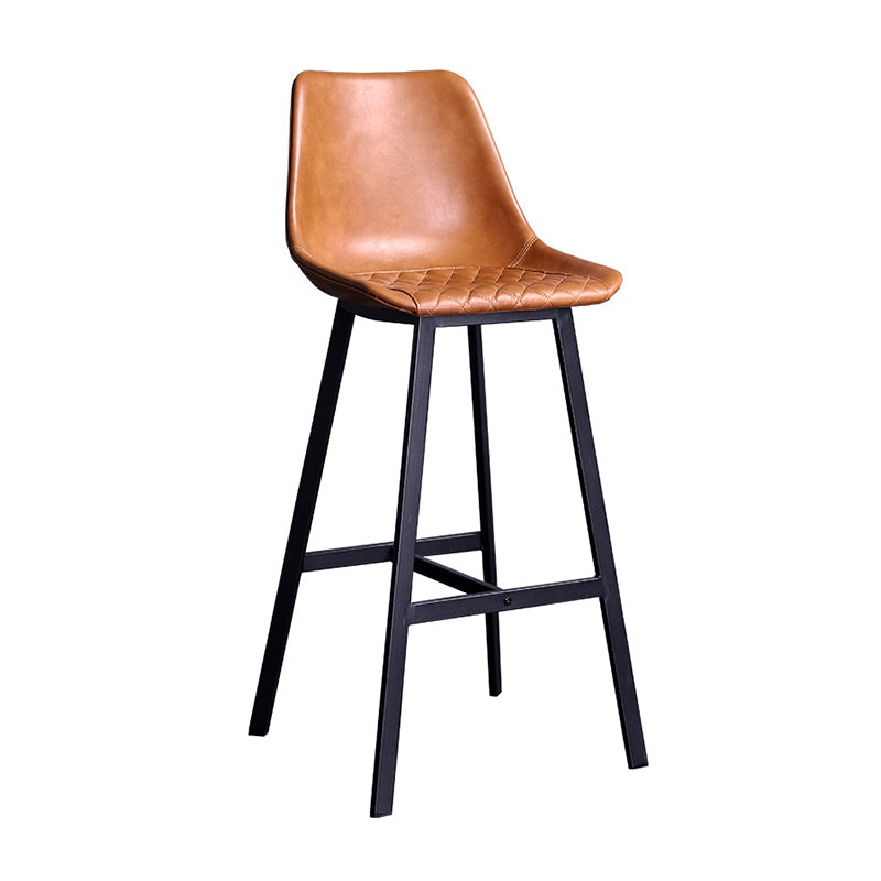 Modern Leather Seats Barstool Metal 4 Legs Base Bar Stool for Living Room Clearhalo 'Bar Furniture' 'Bar Stools' 'bar_stools' 'furniture_bar_stools' 'Kitchen & Dining Furniture' 'kitchen&dining_furn' 'kitchen' 'kitchen_furn' Furniture' 4182852