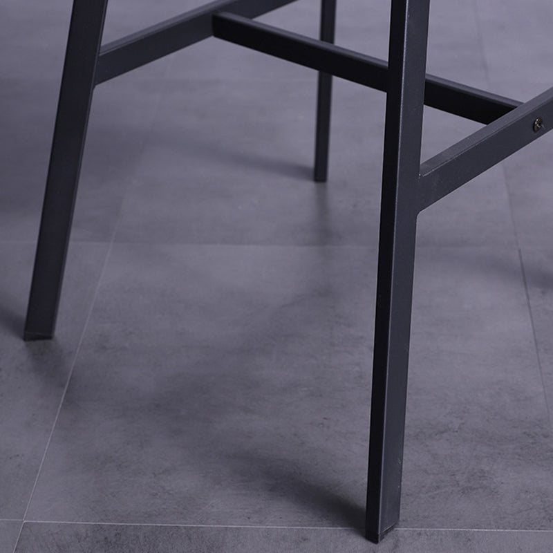 Modern Leather Seats Barstool Metal 4 Legs Base Bar Stool for Living Room Clearhalo 'Bar Furniture' 'Bar Stools' 'bar_stools' 'furniture_bar_stools' 'Kitchen & Dining Furniture' 'kitchen&dining_furn' 'kitchen' 'kitchen_furn' Furniture' 4182856