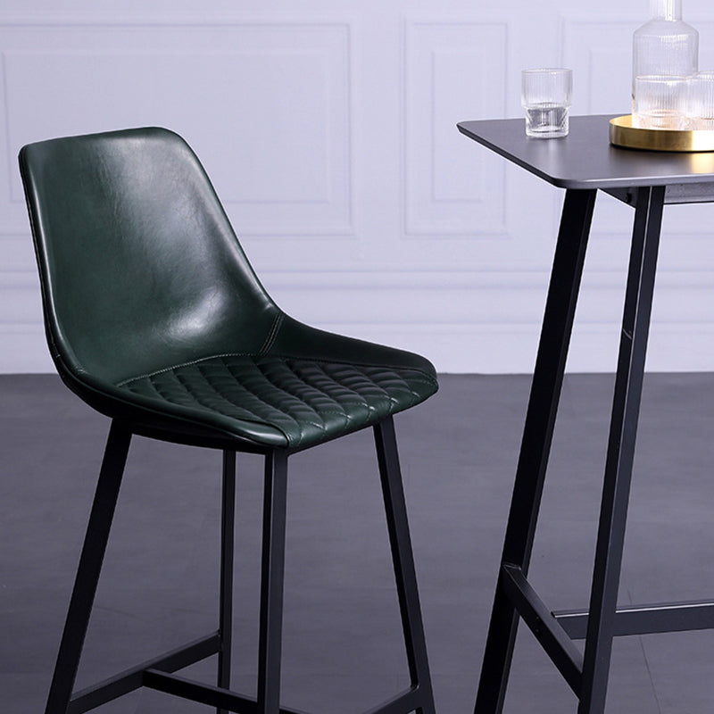 Modern Leather Seats Barstool Metal 4 Legs Base Bar Stool for Living Room Clearhalo 'Bar Furniture' 'Bar Stools' 'bar_stools' 'furniture_bar_stools' 'Kitchen & Dining Furniture' 'kitchen&dining_furn' 'kitchen' 'kitchen_furn' Furniture' 4182857