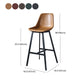 Modern Leather Seats Barstool Metal 4 Legs Base Bar Stool for Living Room Clearhalo 'Bar Furniture' 'Bar Stools' 'bar_stools' 'furniture_bar_stools' 'Kitchen & Dining Furniture' 'kitchen&dining_furn' 'kitchen' 'kitchen_furn' Furniture' 4182859