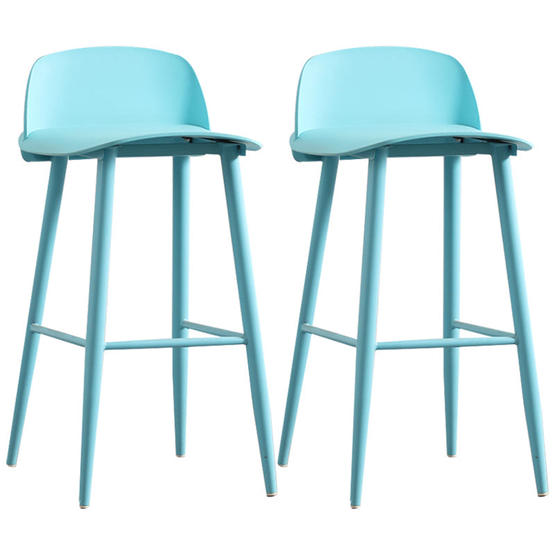 Nordic Style Plastic Barstool Colorful 4 Legs Bar Stool for Living Room Blue Set of 2 Clearhalo 'Bar Furniture' 'Bar Stools' 'bar_stools' 'furniture_bar_stools' 'Kitchen & Dining Furniture' 'kitchen&dining_furn' 'kitchen' 'kitchen_furn' Furniture' 4182862