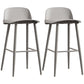 Nordic Style Plastic Barstool Colorful 4 Legs Bar Stool for Living Room Grey Set of 2 Clearhalo 'Bar Furniture' 'Bar Stools' 'bar_stools' 'furniture_bar_stools' 'Kitchen & Dining Furniture' 'kitchen&dining_furn' 'kitchen' 'kitchen_furn' Furniture' 4182864