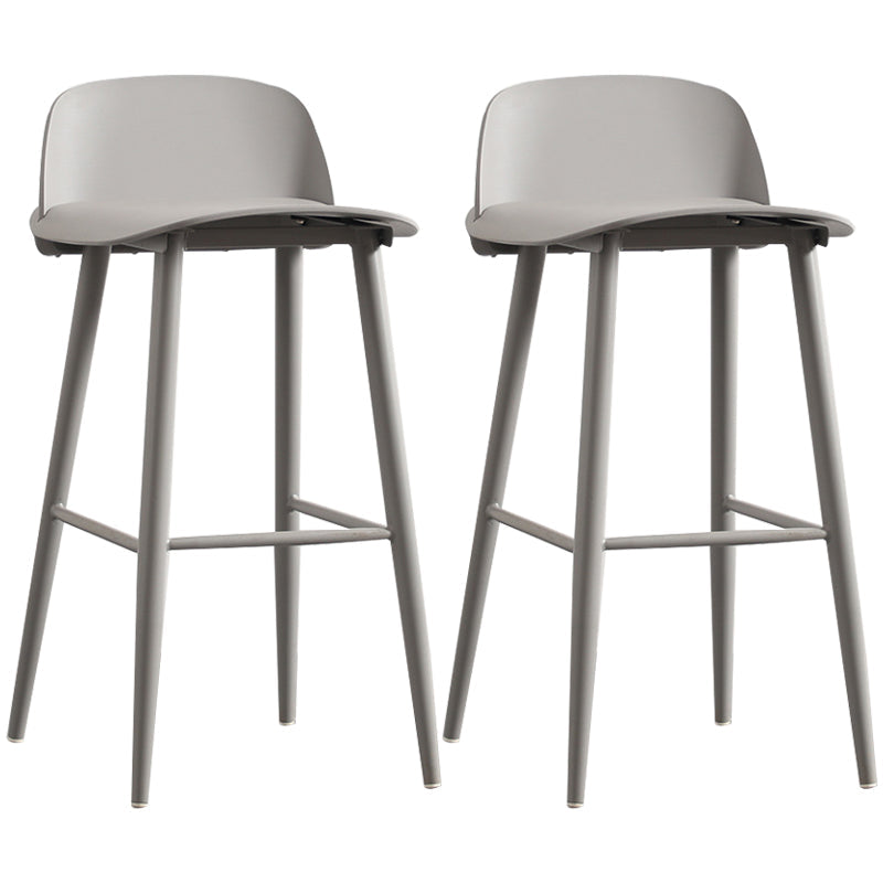 Nordic Style Plastic Barstool Colorful 4 Legs Bar Stool for Living Room Grey Set of 2 Clearhalo 'Bar Furniture' 'Bar Stools' 'bar_stools' 'furniture_bar_stools' 'Kitchen & Dining Furniture' 'kitchen&dining_furn' 'kitchen' 'kitchen_furn' Furniture' 4182864