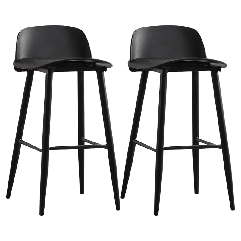Nordic Style Plastic Barstool Colorful 4 Legs Bar Stool for Living Room Black Set of 2 Clearhalo 'Bar Furniture' 'Bar Stools' 'bar_stools' 'furniture_bar_stools' 'Kitchen & Dining Furniture' 'kitchen&dining_furn' 'kitchen' 'kitchen_furn' Furniture' 4182865