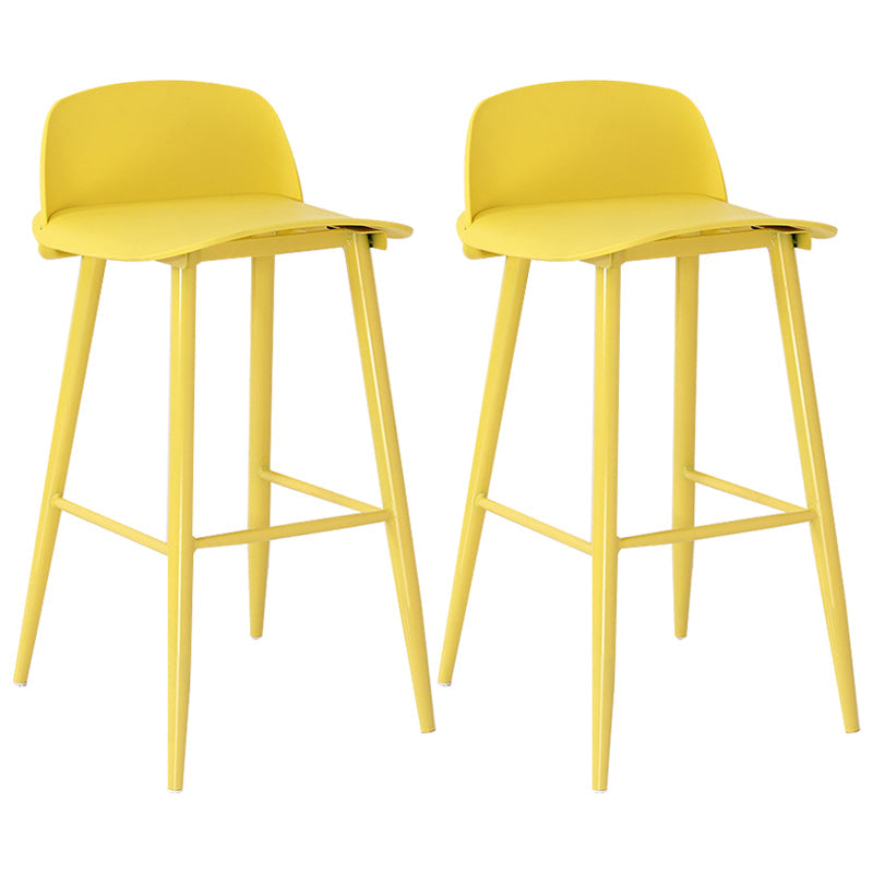 Nordic Style Plastic Barstool Colorful 4 Legs Bar Stool for Living Room Yellow Set of 2 Clearhalo 'Bar Furniture' 'Bar Stools' 'bar_stools' 'furniture_bar_stools' 'Kitchen & Dining Furniture' 'kitchen&dining_furn' 'kitchen' 'kitchen_furn' Furniture' 4182869