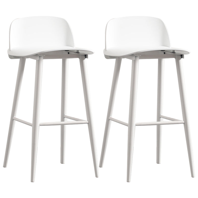 Nordic Style Plastic Barstool Colorful 4 Legs Bar Stool for Living Room White Set of 2 Clearhalo 'Bar Furniture' 'Bar Stools' 'bar_stools' 'furniture_bar_stools' 'Kitchen & Dining Furniture' 'kitchen&dining_furn' 'kitchen' 'kitchen_furn' Furniture' 4182872