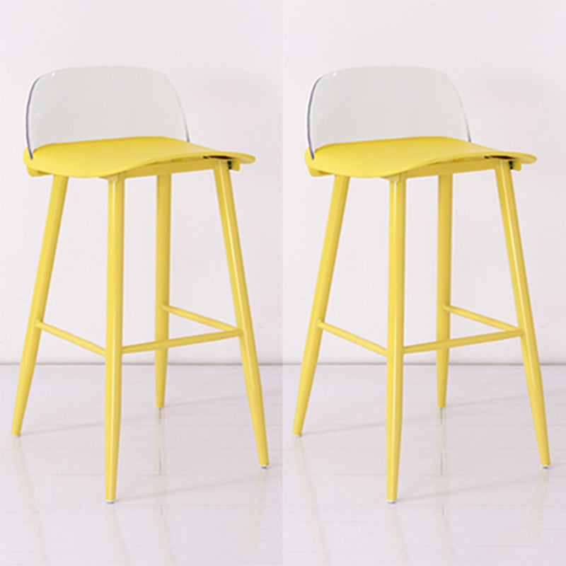 Nordic Style Plastic Barstool Colorful 4 Legs Bar Stool for Living Room Beige-Clear Set of 2 Clearhalo 'Bar Furniture' 'Bar Stools' 'bar_stools' 'furniture_bar_stools' 'Kitchen & Dining Furniture' 'kitchen&dining_furn' 'kitchen' 'kitchen_furn' Furniture' 4182875