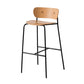 Low Back Metal Indoor Barstool Industrial Black Tall Stool with Wood Seat 1 Piece Wood Clearhalo 'Bar Furniture' 'Bar Stools' 'bar_stools' 'furniture_bar_stools' 'Kitchen & Dining Furniture' 'kitchen&dining_furn' 'kitchen' 'kitchen_furn' Furniture' 4182883