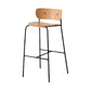 Low Back Metal Indoor Barstool Industrial Black Tall Stool with Wood Seat 1 Piece Clearhalo 'Bar Furniture' 'Bar Stools' 'bar_stools' 'furniture_bar_stools' 'Kitchen & Dining Furniture' 'kitchen&dining_furn' 'kitchen' 'kitchen_furn' Furniture' 4182888
