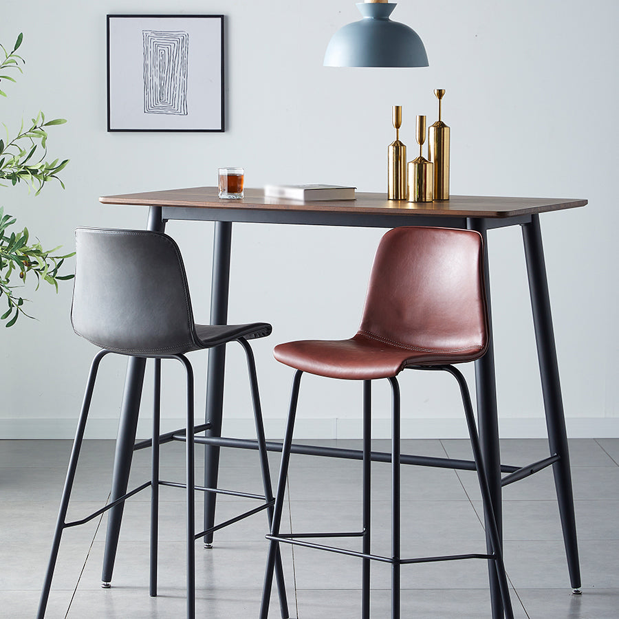 Industrial Upholstered Distressed Quilted Barstool Indoor Tall Stool with Bucket Seat Clearhalo 'Bar Furniture' 'Bar Stools' 'bar_stools' 'furniture_bar_stools' 'Kitchen & Dining Furniture' 'kitchen&dining_furn' 'kitchen' 'kitchen_furn' Furniture' 4182897