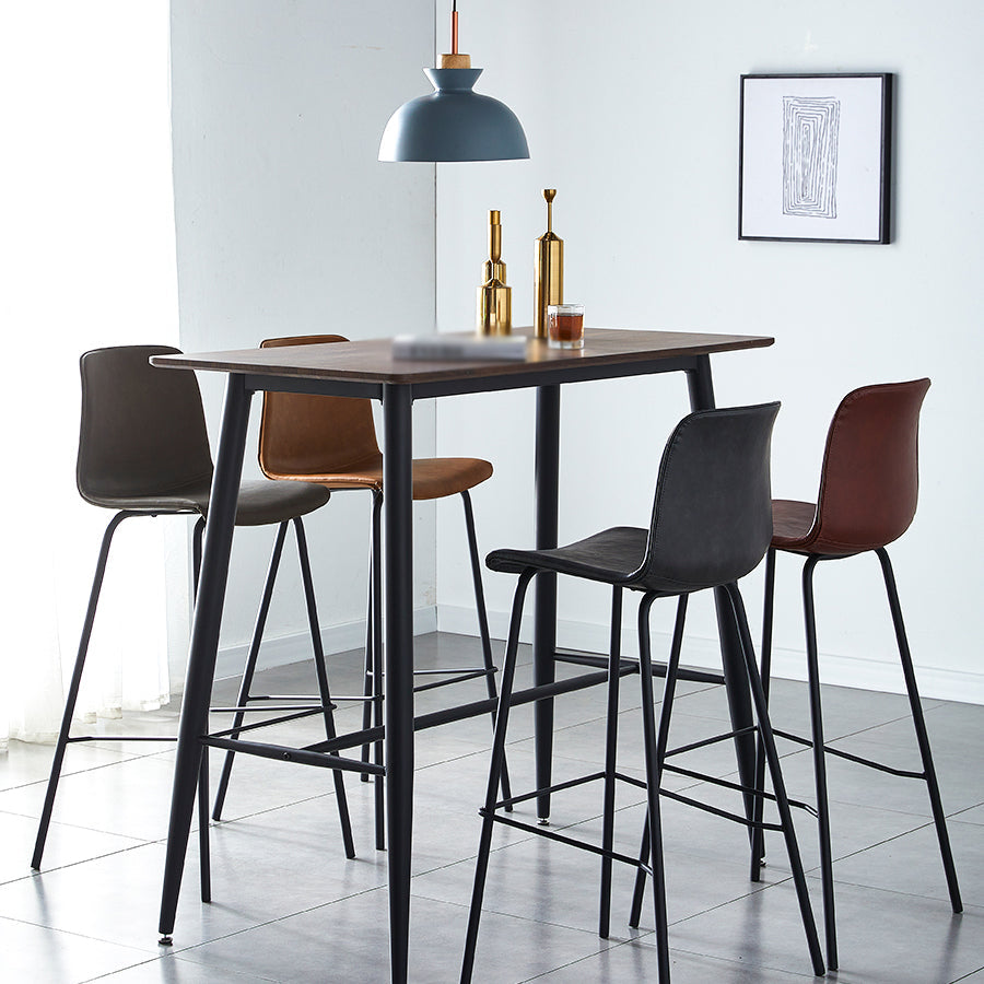 Industrial Upholstered Distressed Quilted Barstool Indoor Tall Stool with Bucket Seat Clearhalo 'Bar Furniture' 'Bar Stools' 'bar_stools' 'furniture_bar_stools' 'Kitchen & Dining Furniture' 'kitchen&dining_furn' 'kitchen' 'kitchen_furn' Furniture' 4182898