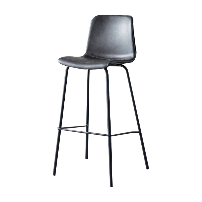 Industrial Upholstered Distressed Quilted Barstool Indoor Tall Stool with Bucket Seat Grey 1 Piece Clearhalo 'Bar Furniture' 'Bar Stools' 'bar_stools' 'furniture_bar_stools' 'Kitchen & Dining Furniture' 'kitchen&dining_furn' 'kitchen' 'kitchen_furn' Furniture' 4182899