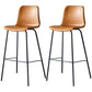 Industrial Upholstered Distressed Quilted Barstool Indoor Tall Stool with Bucket Seat Brown Set of 2 Clearhalo 'Bar Furniture' 'Bar Stools' 'bar_stools' 'furniture_bar_stools' 'Kitchen & Dining Furniture' 'kitchen&dining_furn' 'kitchen' 'kitchen_furn' Furniture' 4182903