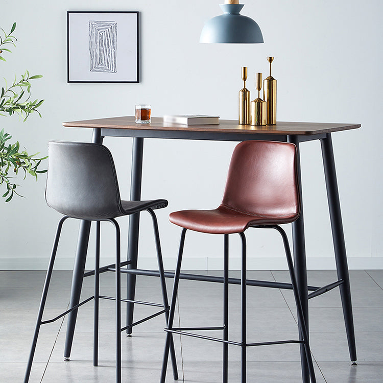 Industrial Upholstered Distressed Quilted Barstool Indoor Tall Stool with Bucket Seat Clearhalo 'Bar Furniture' 'Bar Stools' 'bar_stools' 'furniture_bar_stools' 'Kitchen & Dining Furniture' 'kitchen&dining_furn' 'kitchen' 'kitchen_furn' Furniture' 4182909