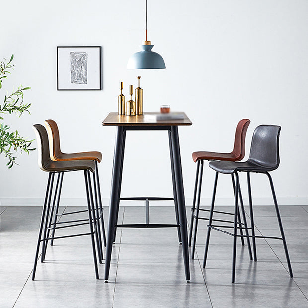 Industrial Upholstered Distressed Quilted Barstool Indoor Tall Stool with Bucket Seat Clearhalo 'Bar Furniture' 'Bar Stools' 'bar_stools' 'furniture_bar_stools' 'Kitchen & Dining Furniture' 'kitchen&dining_furn' 'kitchen' 'kitchen_furn' Furniture' 4182912