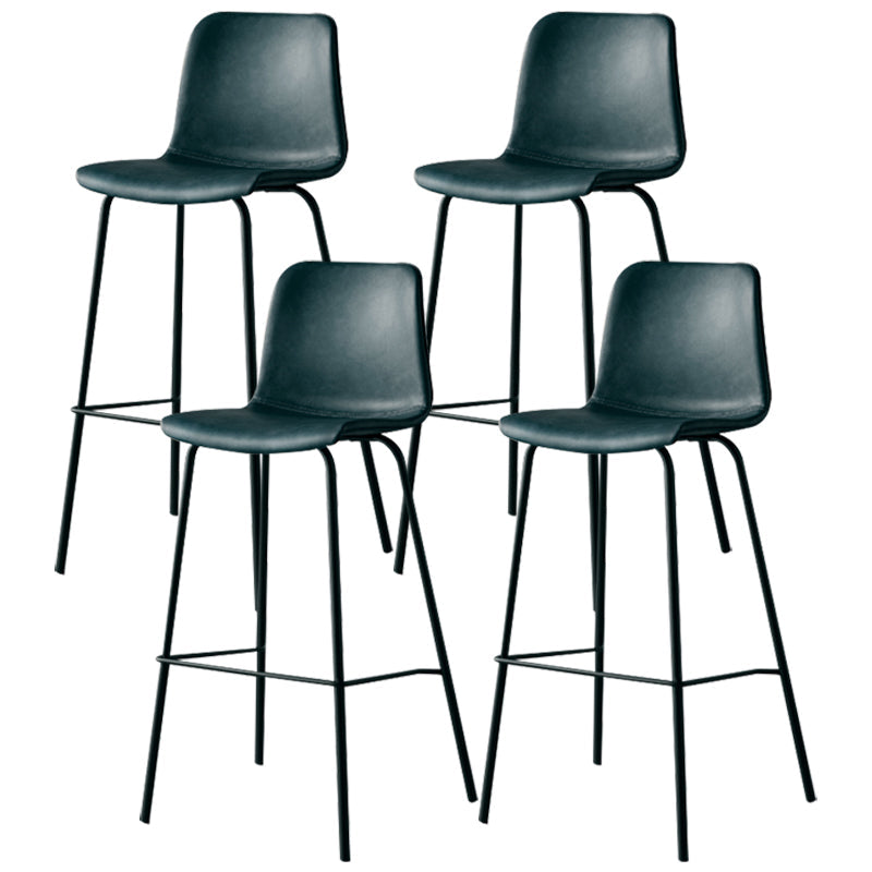 Industrial Upholstered Distressed Quilted Barstool Indoor Tall Stool with Bucket Seat Green Set of 4 Clearhalo 'Bar Furniture' 'Bar Stools' 'bar_stools' 'furniture_bar_stools' 'Kitchen & Dining Furniture' 'kitchen&dining_furn' 'kitchen' 'kitchen_furn' Furniture' 4182915