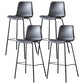 Industrial Upholstered Distressed Quilted Barstool Indoor Tall Stool with Bucket Seat Grey Set of 4 Clearhalo 'Bar Furniture' 'Bar Stools' 'bar_stools' 'furniture_bar_stools' 'Kitchen & Dining Furniture' 'kitchen&dining_furn' 'kitchen' 'kitchen_furn' Furniture' 4182916