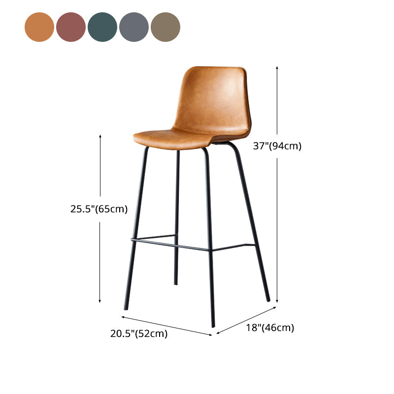 Industrial Upholstered Distressed Quilted Barstool Indoor Tall Stool with Bucket Seat Clearhalo 'Bar Furniture' 'Bar Stools' 'bar_stools' 'furniture_bar_stools' 'Kitchen & Dining Furniture' 'kitchen&dining_furn' 'kitchen' 'kitchen_furn' Furniture' 4182918