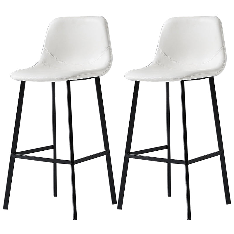 Nordic Style Leather Upholstered Barstool 4 Legs Bar Stool for Dining Room White Black Set of 2 Clearhalo 'Bar Furniture' 'Bar Stools' 'bar_stools' 'furniture_bar_stools' 'Kitchen & Dining Furniture' 'kitchen&dining_furn' 'kitchen' 'kitchen_furn' Furniture' 4182924