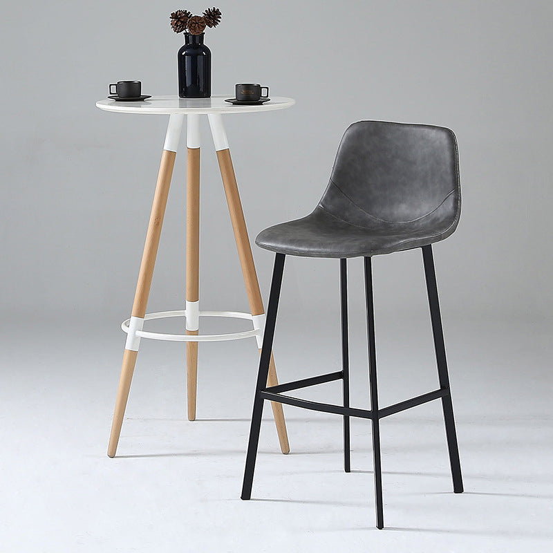 Nordic Style Leather Upholstered Barstool 4 Legs Bar Stool for Dining Room Clearhalo 'Bar Furniture' 'Bar Stools' 'bar_stools' 'furniture_bar_stools' 'Kitchen & Dining Furniture' 'kitchen&dining_furn' 'kitchen' 'kitchen_furn' Furniture' 4182925
