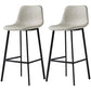 Nordic Style Leather Upholstered Barstool 4 Legs Bar Stool for Dining Room Light Beige Black Set of 2 Clearhalo 'Bar Furniture' 'Bar Stools' 'bar_stools' 'furniture_bar_stools' 'Kitchen & Dining Furniture' 'kitchen&dining_furn' 'kitchen' 'kitchen_furn' Furniture' 4182927