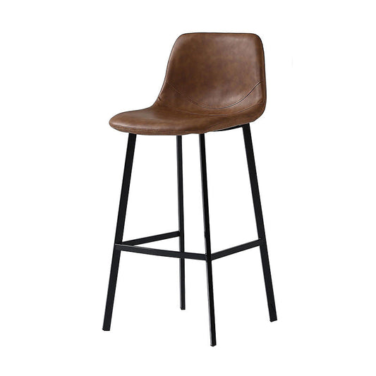 Nordic Style Leather Upholstered Barstool 4 Legs Bar Stool for Dining Room Clearhalo 'Bar Furniture' 'Bar Stools' 'bar_stools' 'furniture_bar_stools' 'Kitchen & Dining Furniture' 'kitchen&dining_furn' 'kitchen' 'kitchen_furn' Furniture' 4182928