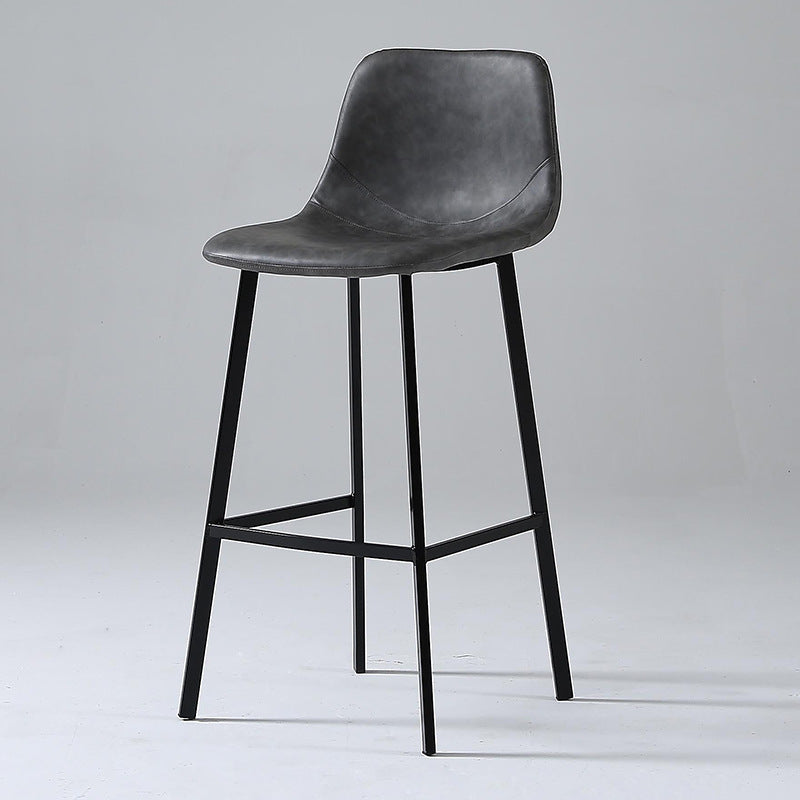 Nordic Style Leather Upholstered Barstool 4 Legs Bar Stool for Dining Room Clearhalo 'Bar Furniture' 'Bar Stools' 'bar_stools' 'furniture_bar_stools' 'Kitchen & Dining Furniture' 'kitchen&dining_furn' 'kitchen' 'kitchen_furn' Furniture' 4182930