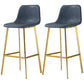 Nordic Style Leather Upholstered Barstool 4 Legs Bar Stool for Dining Room Blue Gold Set of 2 Clearhalo 'Bar Furniture' 'Bar Stools' 'bar_stools' 'furniture_bar_stools' 'Kitchen & Dining Furniture' 'kitchen&dining_furn' 'kitchen' 'kitchen_furn' Furniture' 4182933