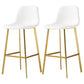 Nordic Style Leather Upholstered Barstool 4 Legs Bar Stool for Dining Room White Gold Set of 2 Clearhalo 'Bar Furniture' 'Bar Stools' 'bar_stools' 'furniture_bar_stools' 'Kitchen & Dining Furniture' 'kitchen&dining_furn' 'kitchen' 'kitchen_furn' Furniture' 4182936
