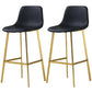 Nordic Style Leather Upholstered Barstool 4 Legs Bar Stool for Dining Room Black Gold Set of 2 Clearhalo 'Bar Furniture' 'Bar Stools' 'bar_stools' 'furniture_bar_stools' 'Kitchen & Dining Furniture' 'kitchen&dining_furn' 'kitchen' 'kitchen_furn' Furniture' 4182938