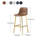 Nordic Style Leather Upholstered Barstool 4 Legs Bar Stool for Dining Room Clearhalo 'Bar Furniture' 'Bar Stools' 'bar_stools' 'furniture_bar_stools' 'Kitchen & Dining Furniture' 'kitchen&dining_furn' 'kitchen' 'kitchen_furn' Furniture' 4182939