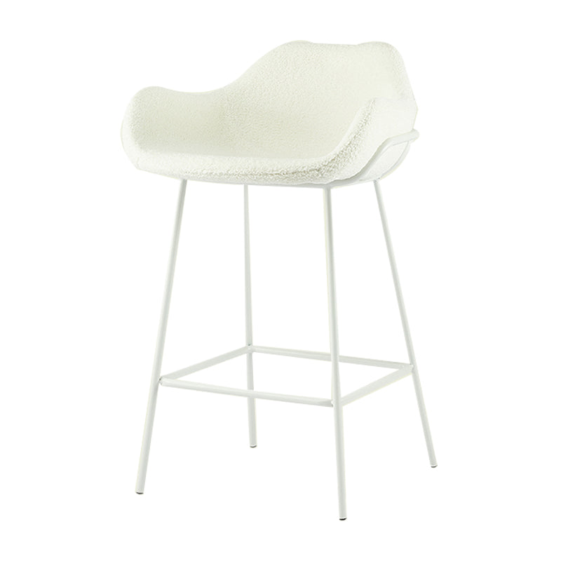 1Pcs Industrial Style Counter Stool Iron Upholstered Bristol Bar Stool with Bucket Seat White Clearhalo 'Bar Furniture' 'Bar Stools' 'bar_stools' 'furniture_bar_stools' 'Kitchen & Dining Furniture' 'kitchen&dining_furn' 'kitchen' 'kitchen_furn' Furniture' 4182941