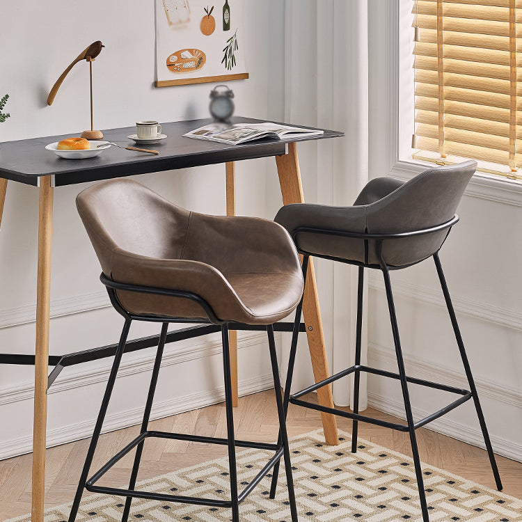 1Pcs Industrial Style Counter Stool Iron Upholstered Bristol Bar Stool with Bucket Seat Clearhalo 'Bar Furniture' 'Bar Stools' 'bar_stools' 'furniture_bar_stools' 'Kitchen & Dining Furniture' 'kitchen&dining_furn' 'kitchen' 'kitchen_furn' Furniture' 4182956