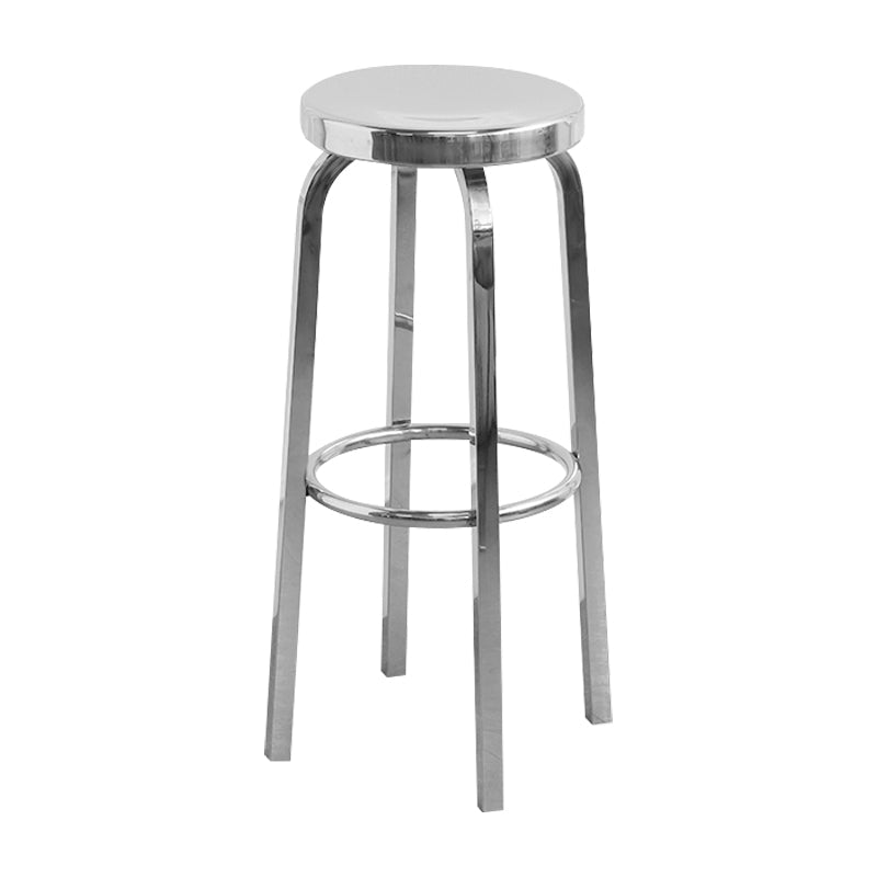 Glossy Backless Barstool Brushed Stainless Steel Industrial Indoor Tall Stool 1 Piece Polished Chrome Clearhalo 'Bar Furniture' 'Bar Stools' 'bar_stools' 'furn' 'furn_bar_stools' 'furniture_bar_stools' 'Kitchen & Dining Furniture' 'kitchen&dining_furn' 'kitchen' 'kitchen_furn' Furniture' 4182961